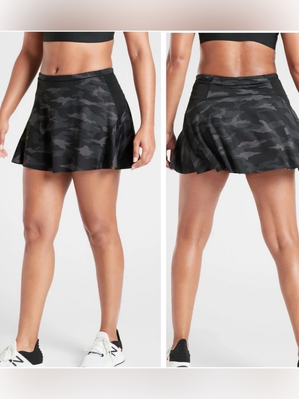 NWT ATHLETA Match Point Skirt/Skort 13.5”Black Camo Size Small